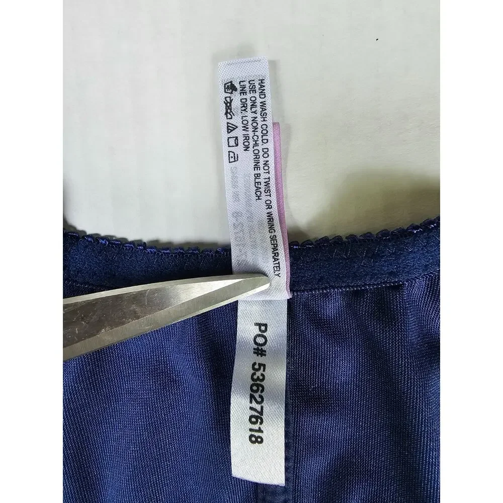 Amoureuse Bra Blue & Silver Embroidered U/W Unlined 46C Front Close 27-0598-6